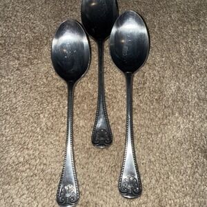 Vintage Supreme Cutlery Abbey Shell Soup Spoons 3